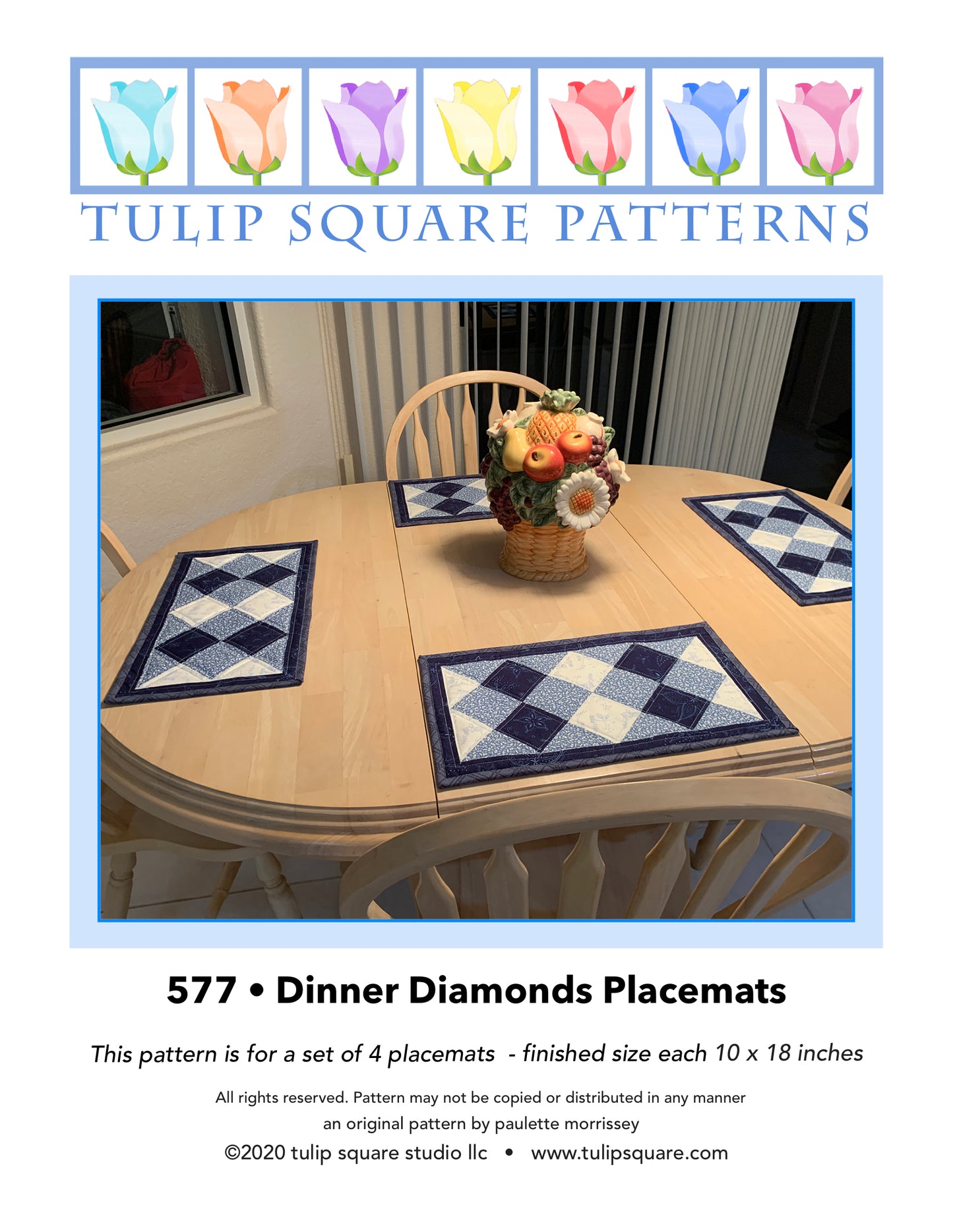 577 DINNER DIAMONDS PLACEMATS DIGITAL PATTERN PDF