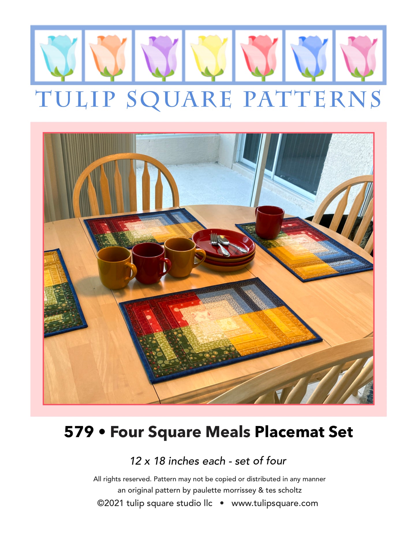 579 FOUR SQUARE MEALS PLACEMATS DIGITAL PATTERN PDF