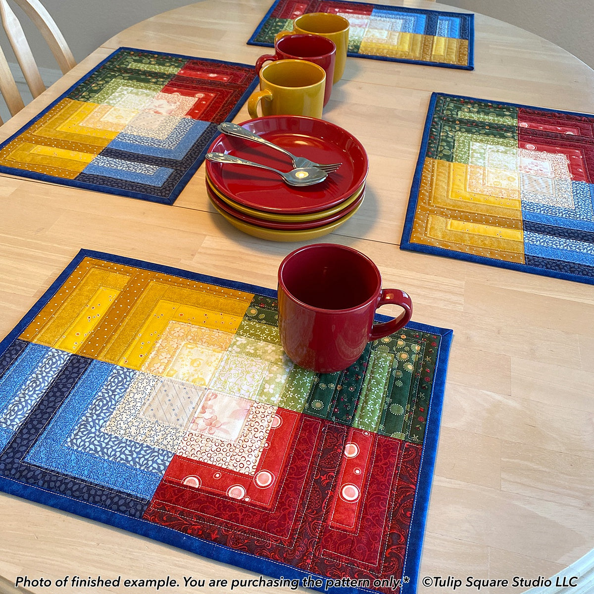 579 FOUR SQUARE MEALS PLACEMATS DIGITAL PATTERN PDF