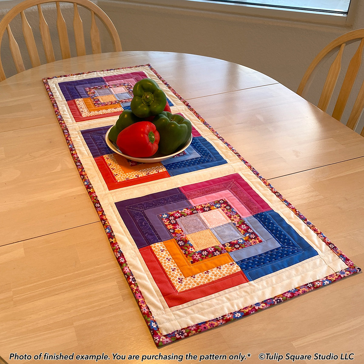 580 FANCY SQUARES TABLE RUNNER DIGITAL PATTERN PDF