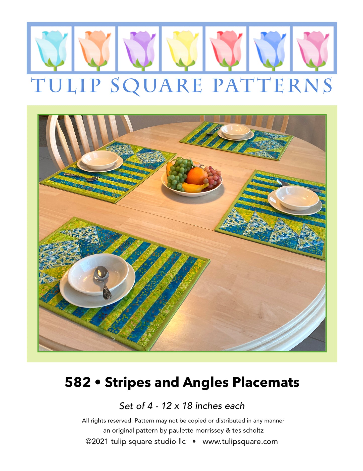 582 STRIPES AND ANGLES PLACEMATS DIGITAL PATTERN PDF