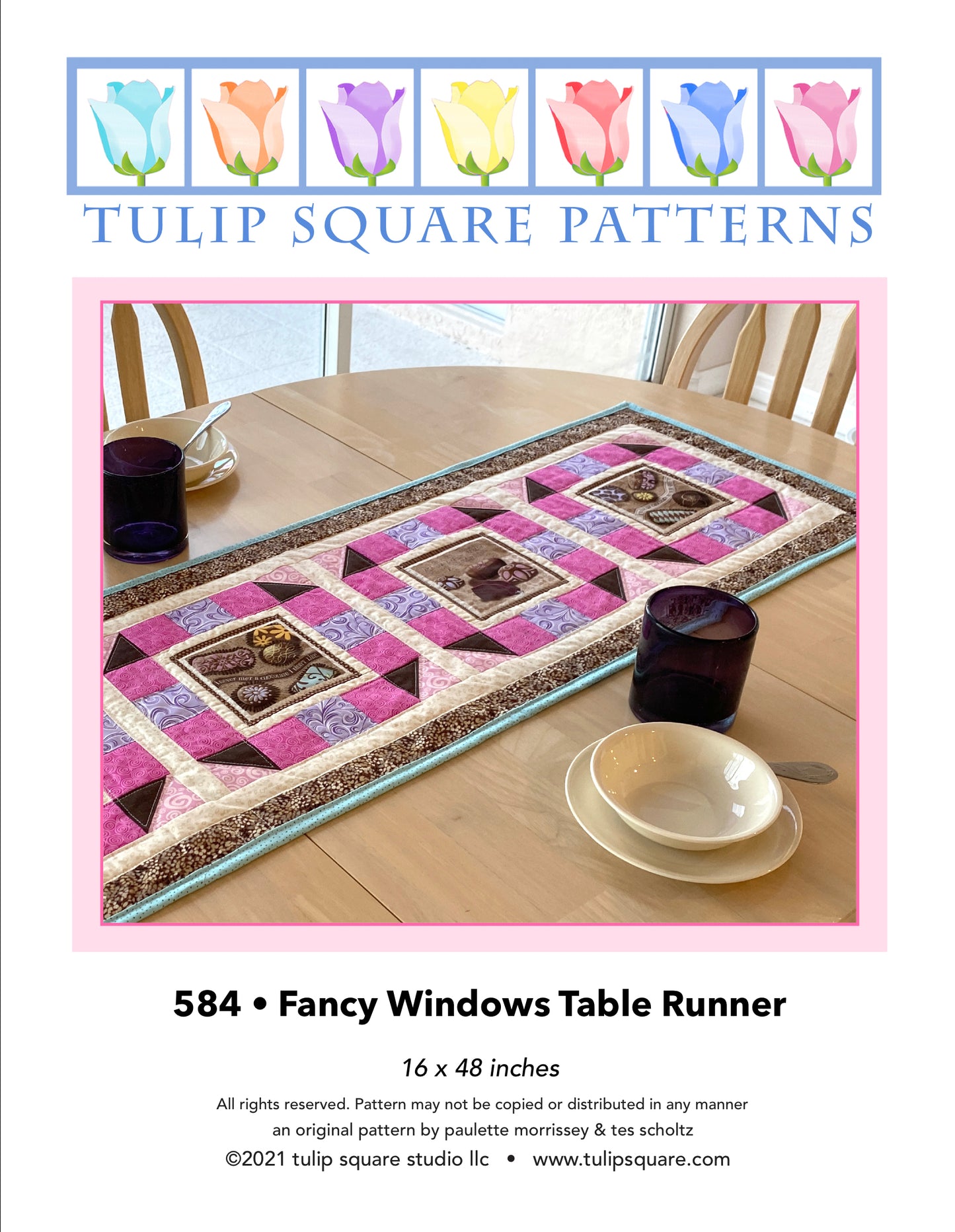 584 FANCY WINDOWS TABLE RUNNER DIGITAL PATTERN PDF