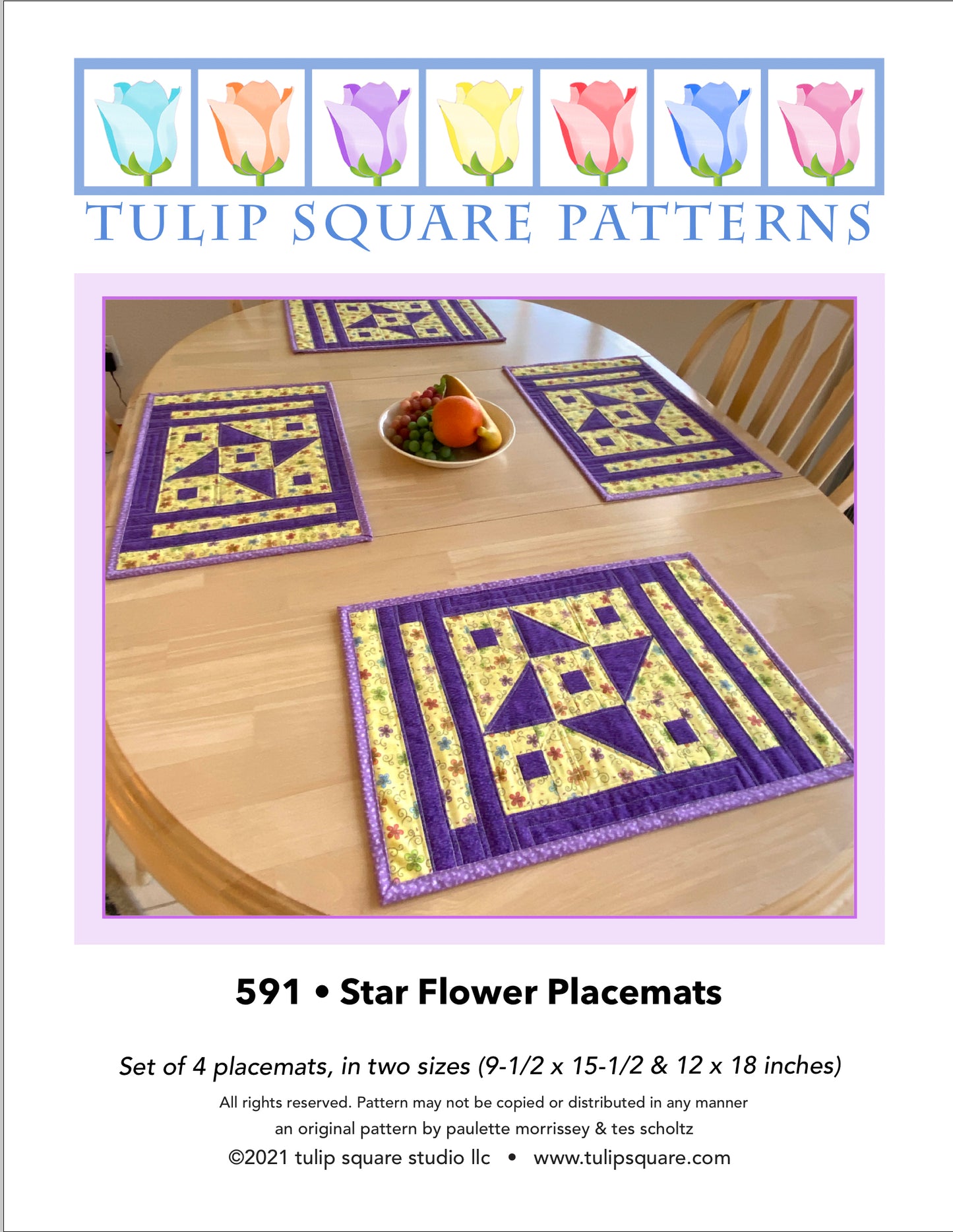 591 STAR FLOWER PLACEMATS DIGITAL PATTERN PDF