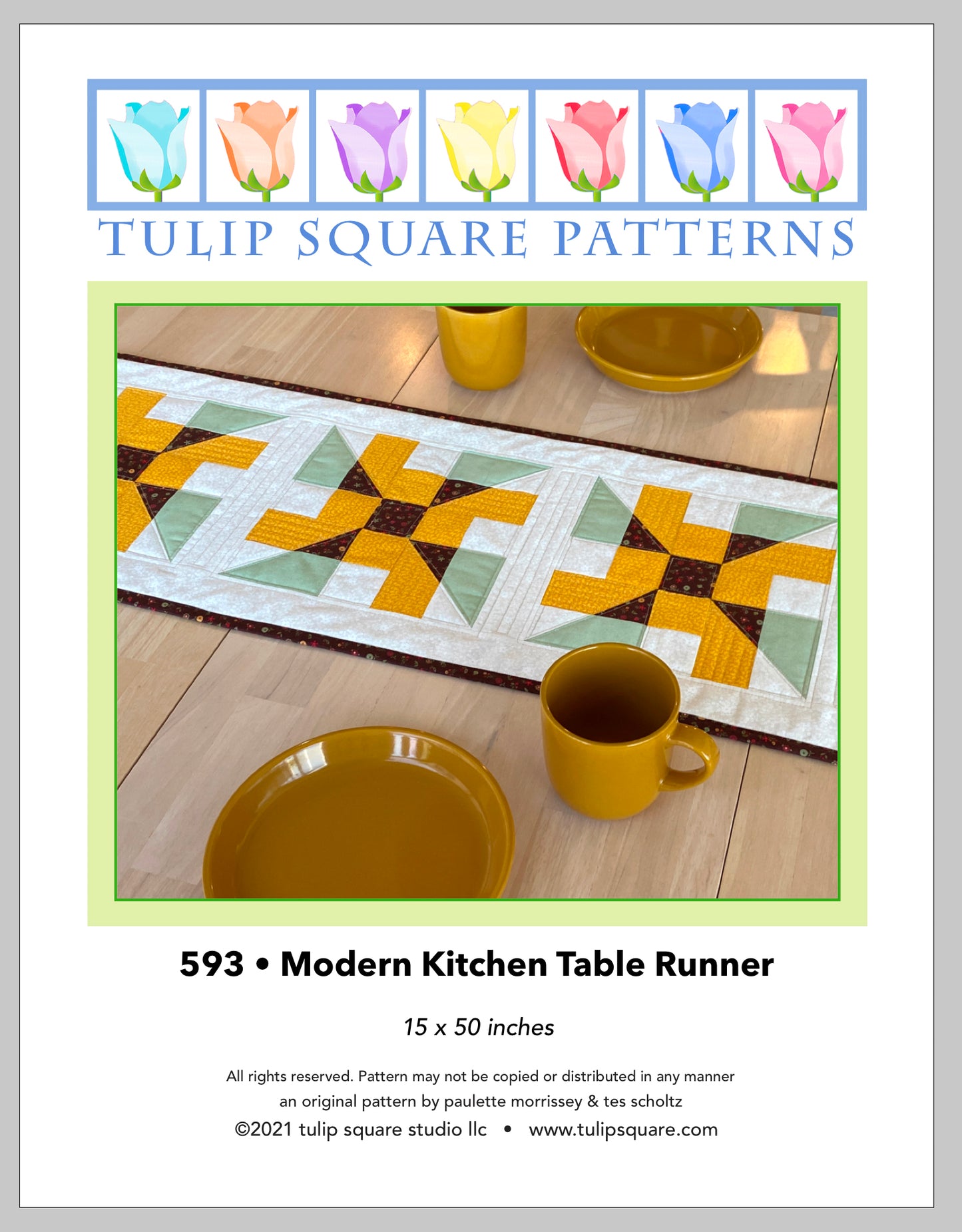 593 MODERN KITCHEN TABLE RUNNER DIGITAL PATTERN PDF