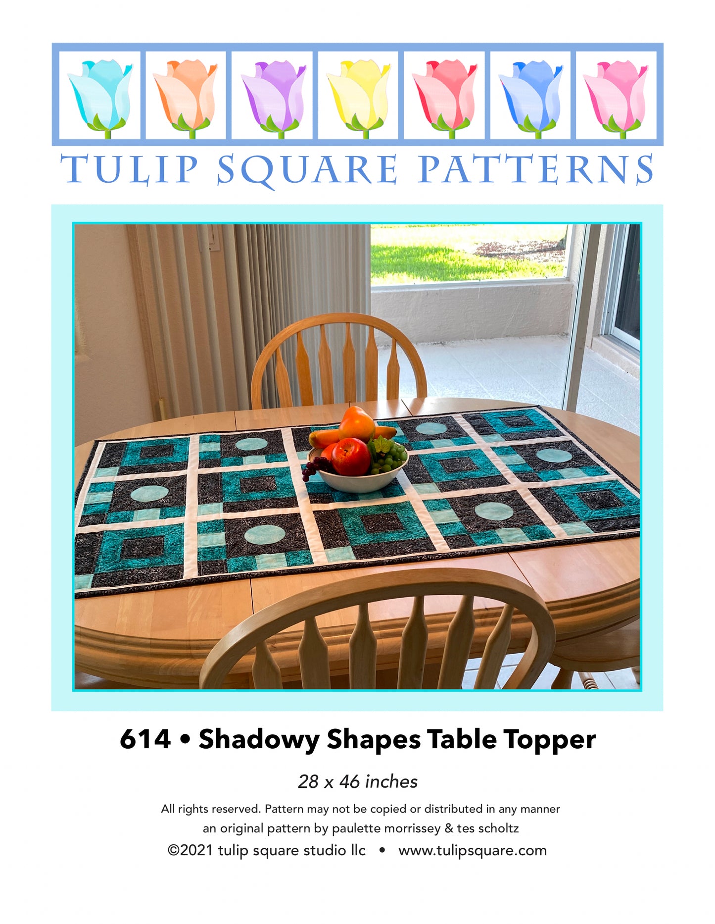 614 SHADOWY SHAPES TABLE TOPPER DIGITAL PATTERN PDF