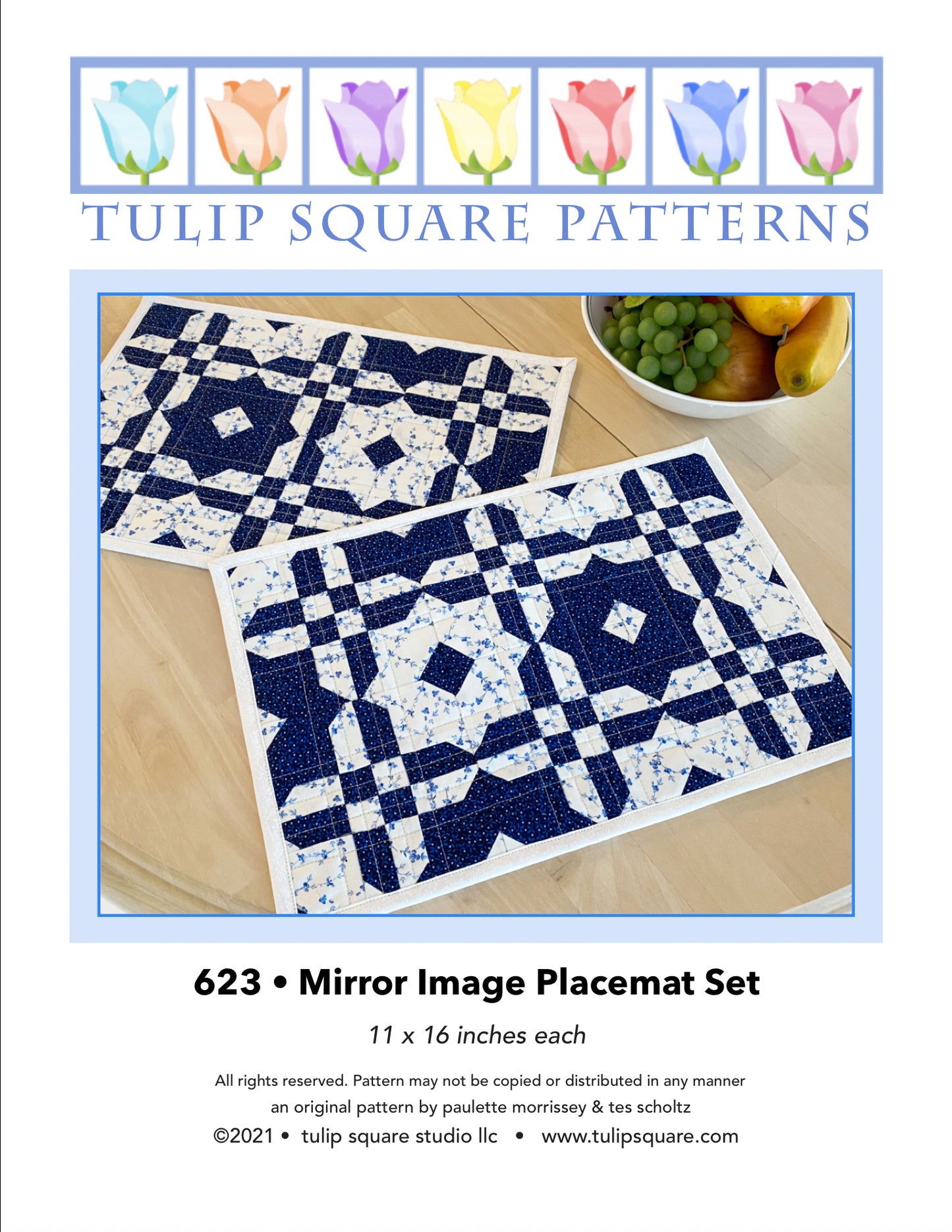 623 MIRROR IMAGE PLACEMATS DIGITAL PATTERN PDF