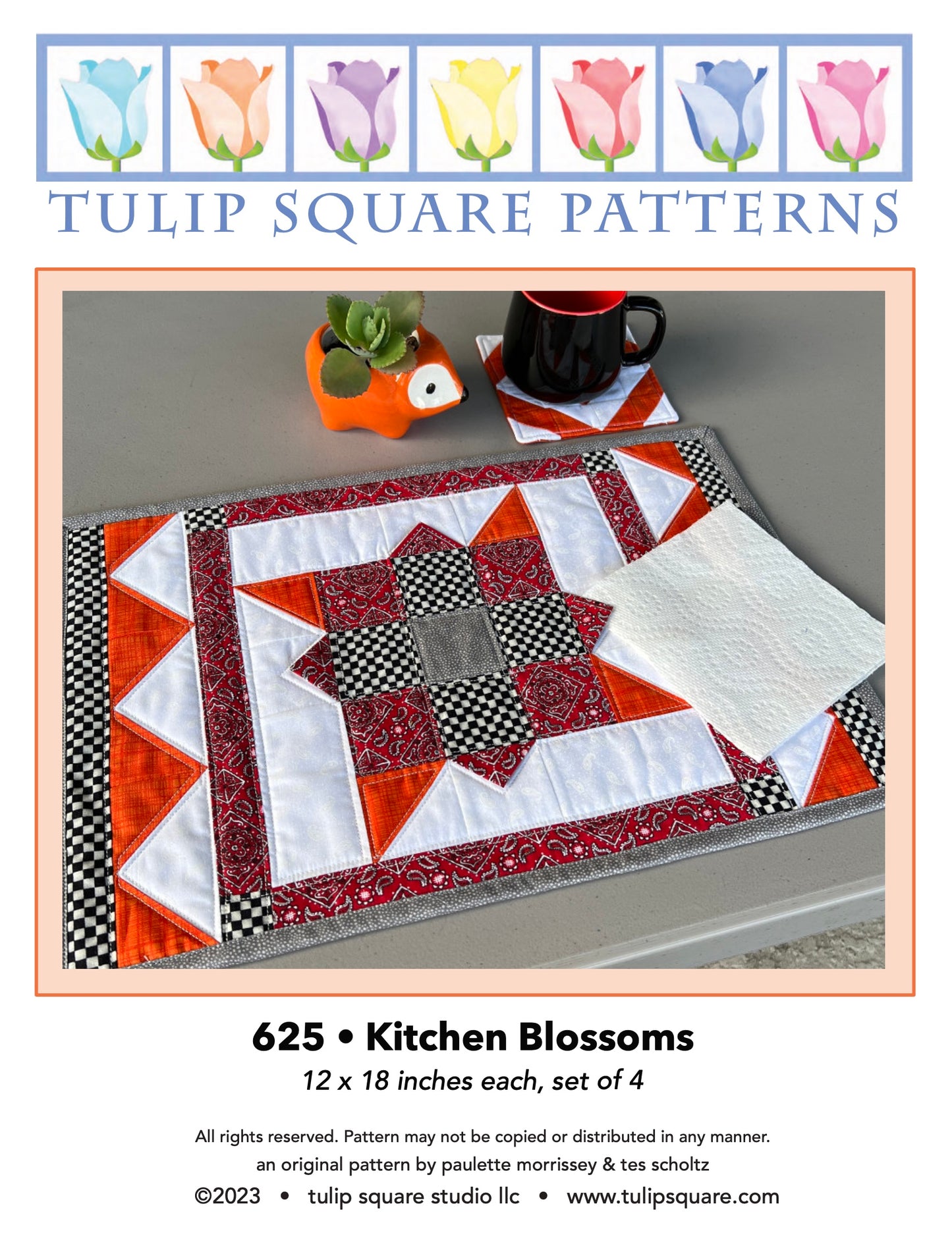 625 KITCHEN BLOSSOMS PLACEMATS DIGITAL PATTERN PDF