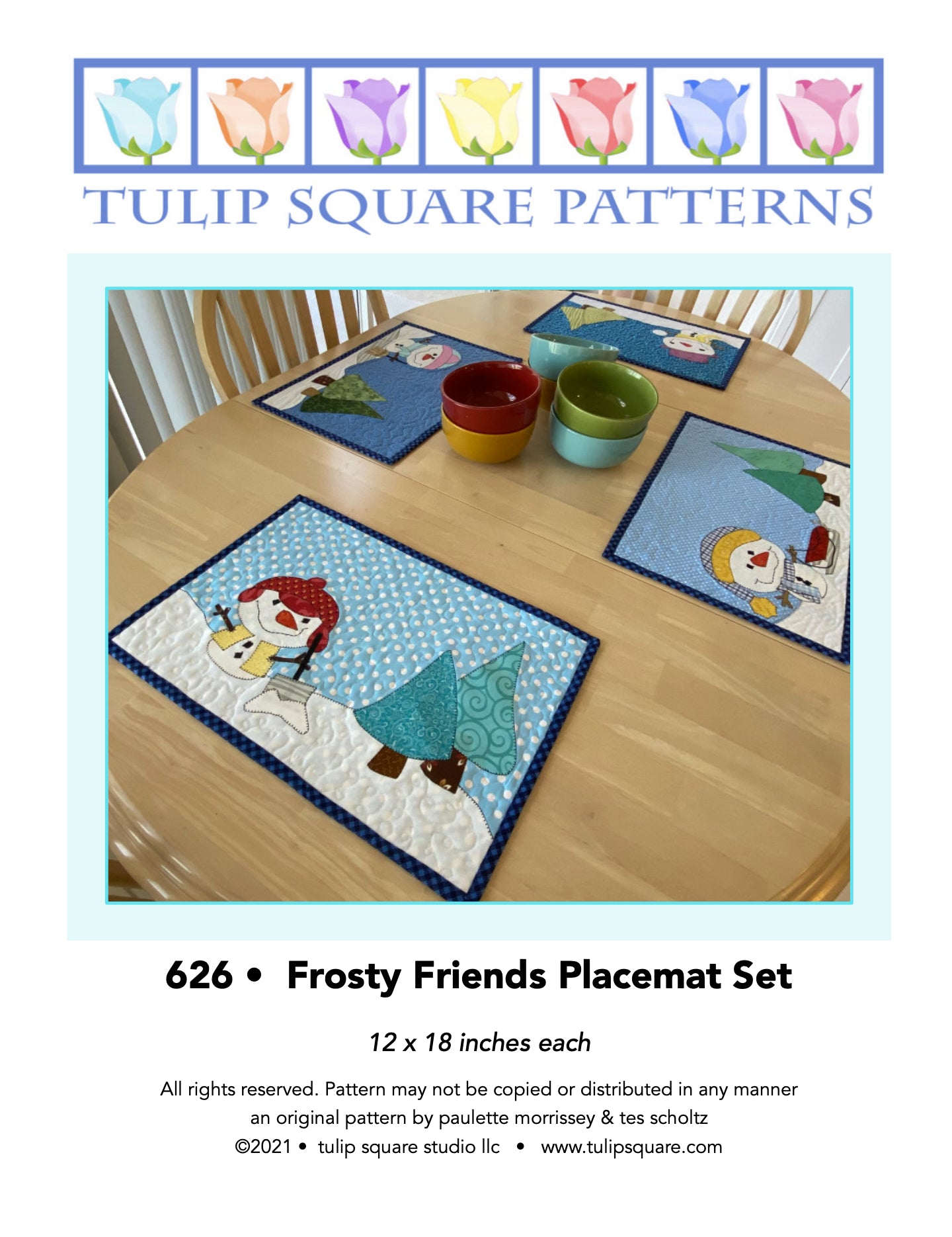 626 FROSTY FRIENDS PLACEMATS DIGITAL PATTERN PDF