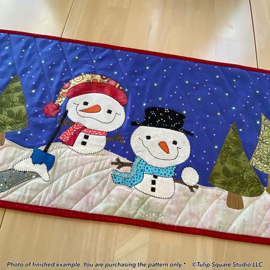 627 FROSTY FRIENDS TABLE RUNNER DIGITAL PATTERN PDF