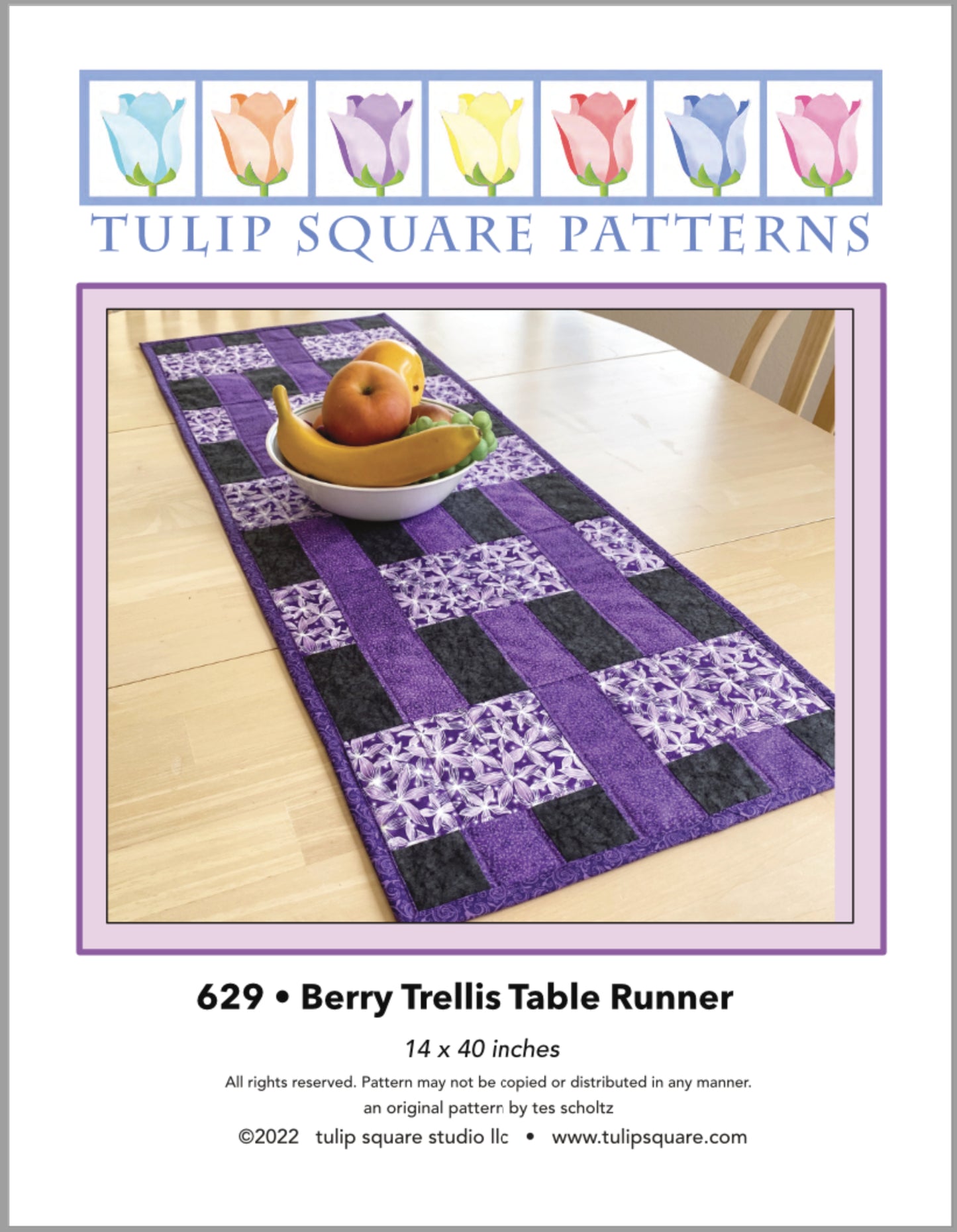 629 BERRY TRELLIS TABLE RUNNER DIGITAL PATTERN PDF