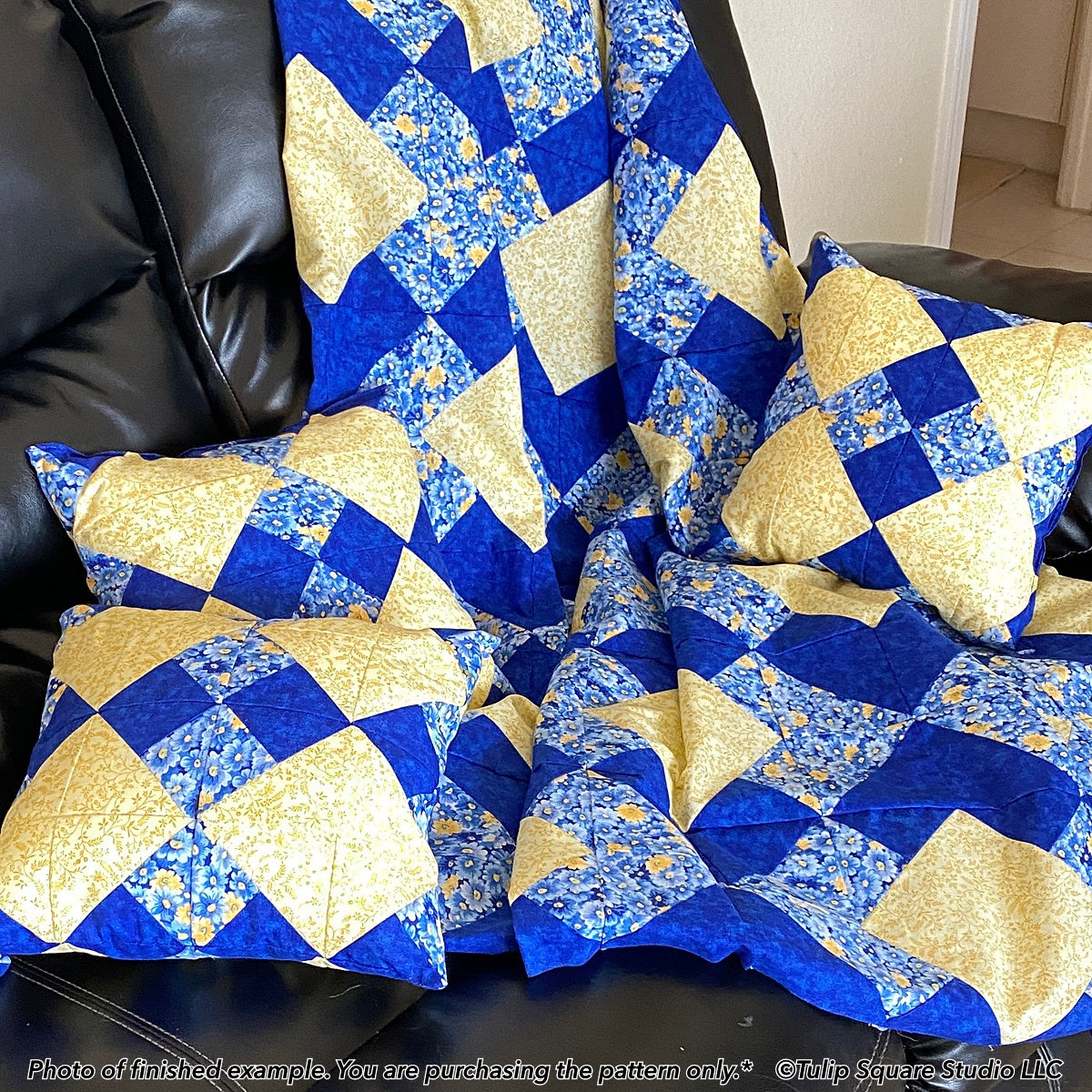 630 FIELD OF DIAMONDS THROW QUILT AND PILLOWS DIGITAL PATTERN PDF