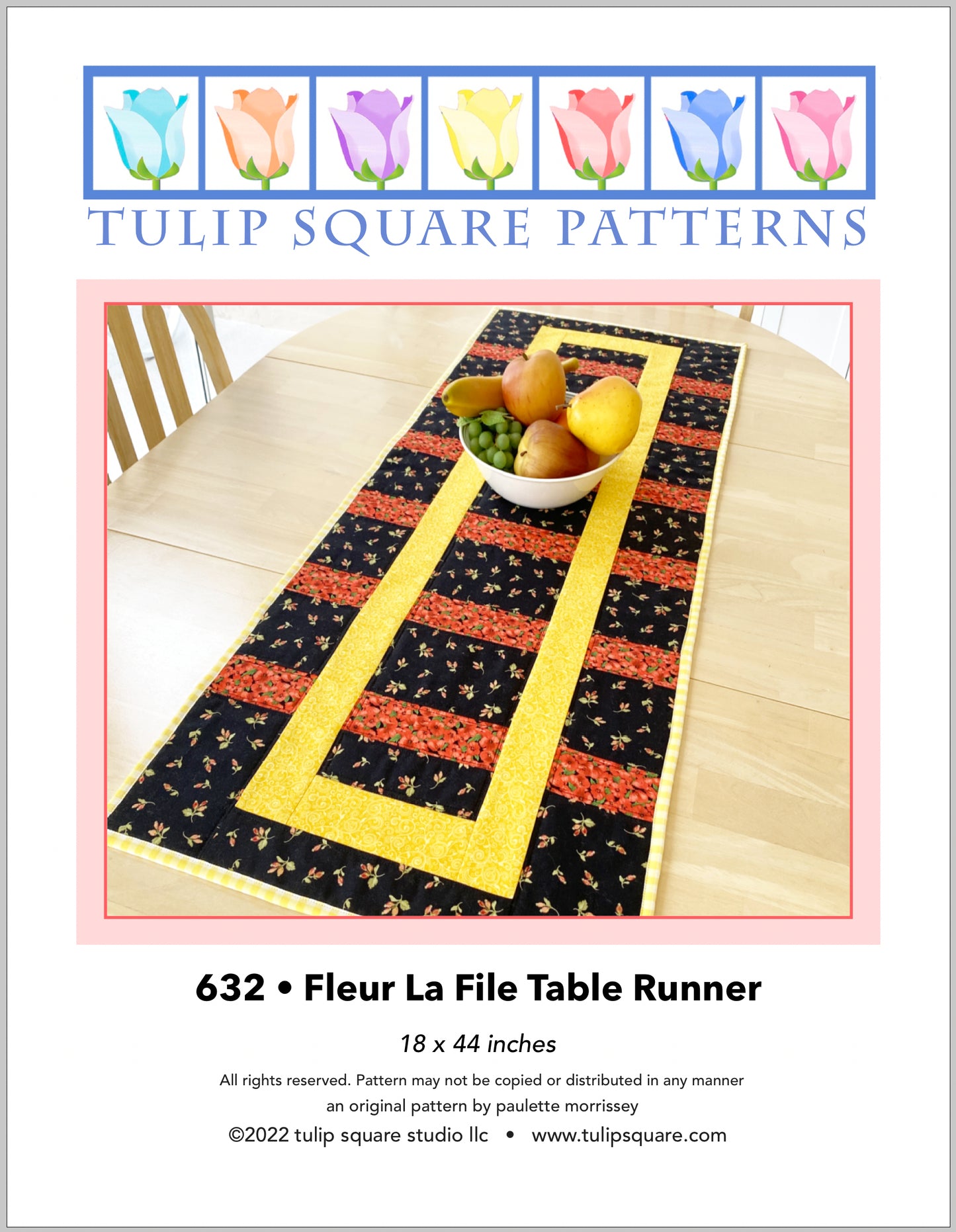 632 FLEUR LA FILE TABLE RUNNER DIGITAL PATTERN PDF